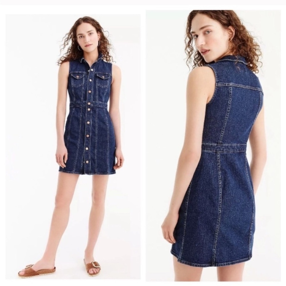 J. Crew Blue Denim Mini Dress for Casual Night Out